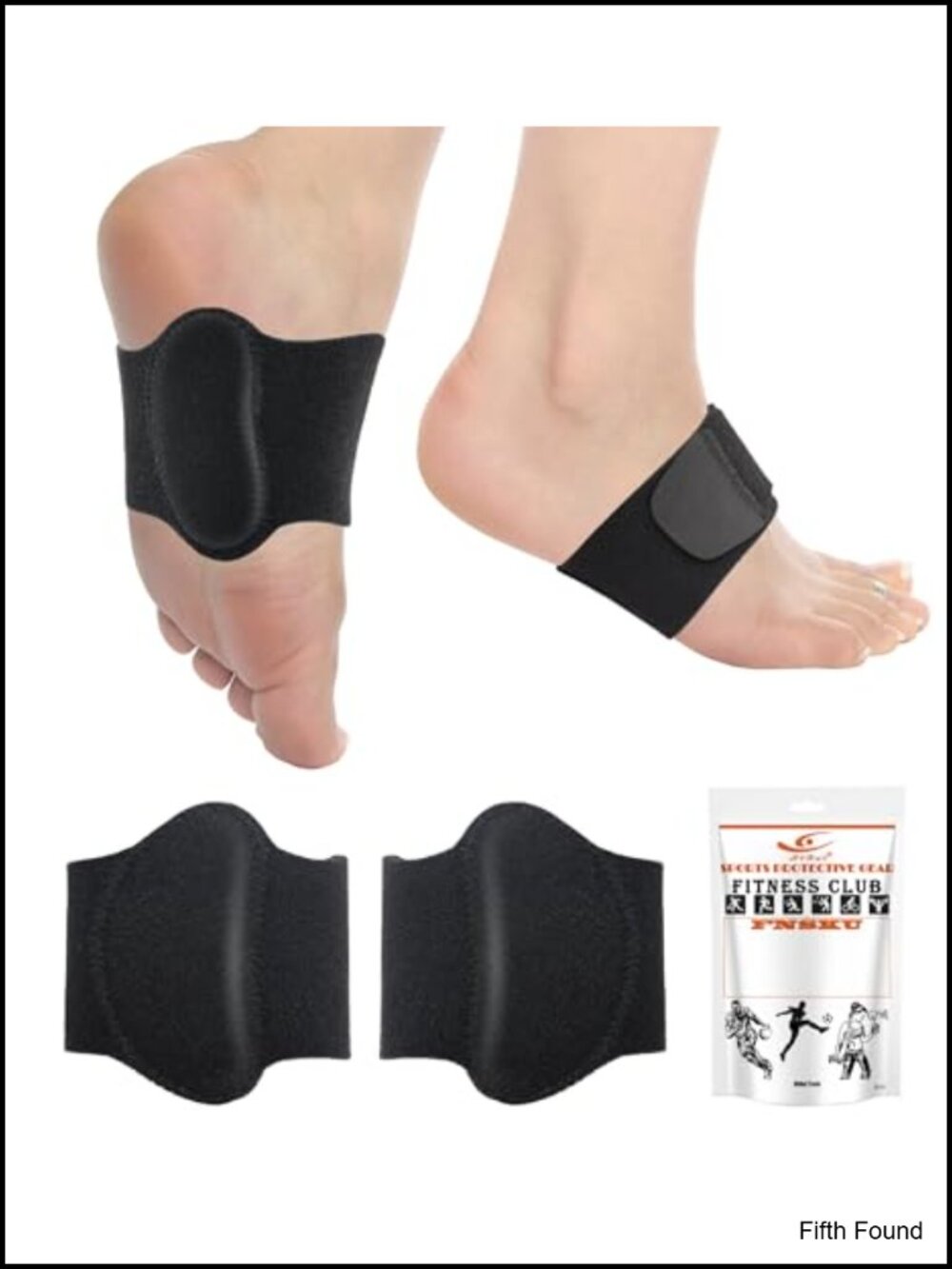 Neoprene Arch Support Braces Pair Adjustable Gel Cushion Plantar Fasciitis